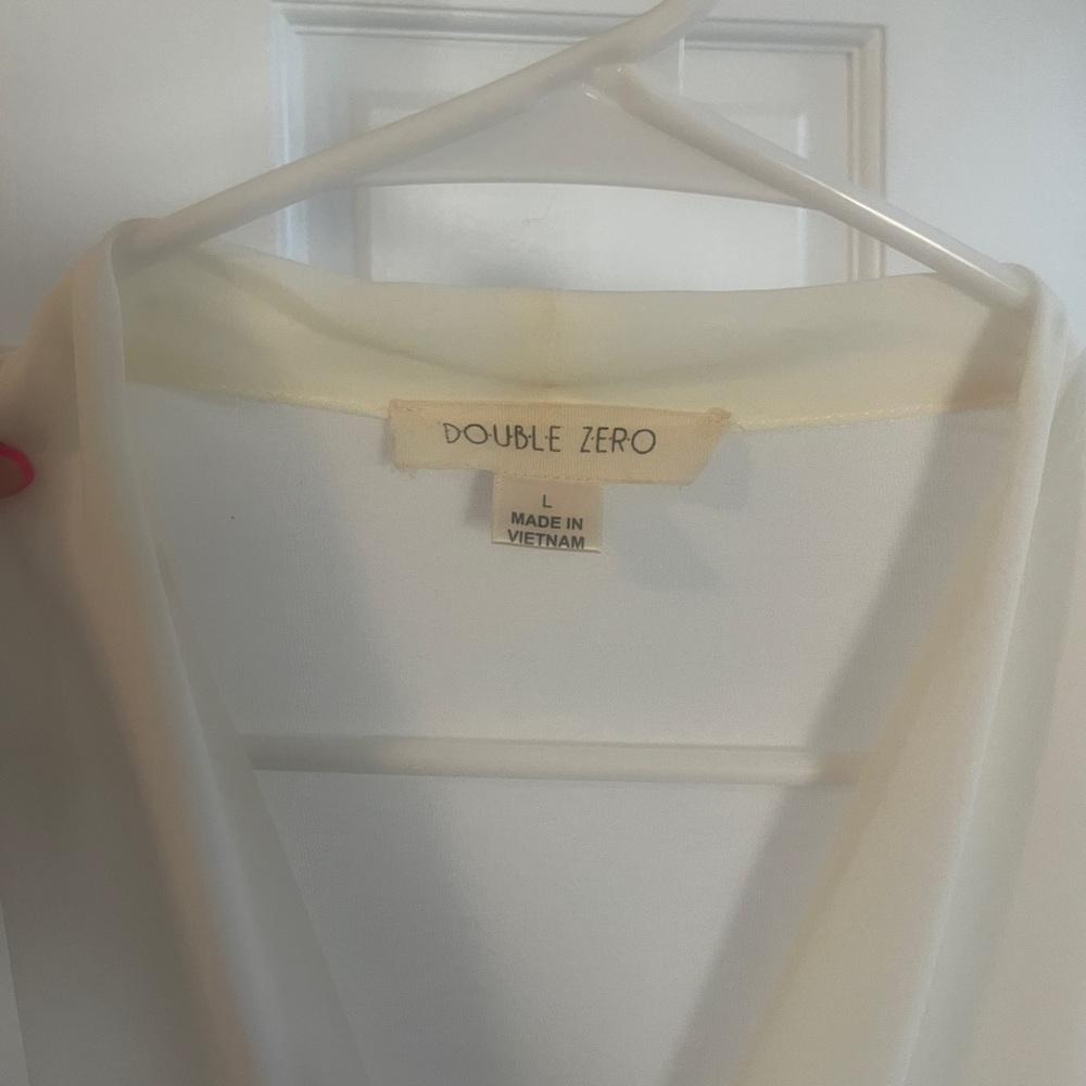 Double Zero White Draped Tunic Top - Picture 2 of 3
